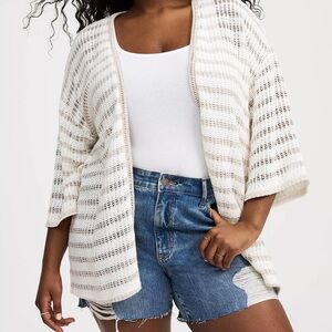 Torrid mushroom kimono cardigan in a cotton blend knit fabric - NWOT